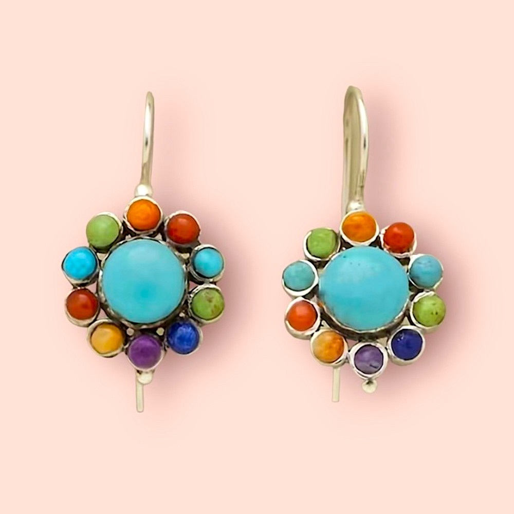 New faux turquoise earrings vintage style